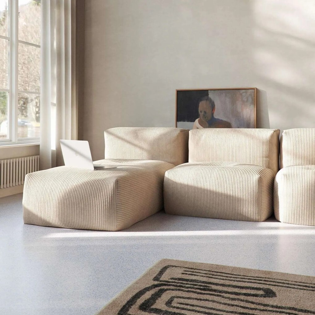 Soft Zitzak Indoor Lounger - Corduroy Beige