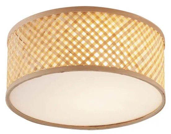 Oosterse plafondlamp bamboe naturel 30cm - Tremmo