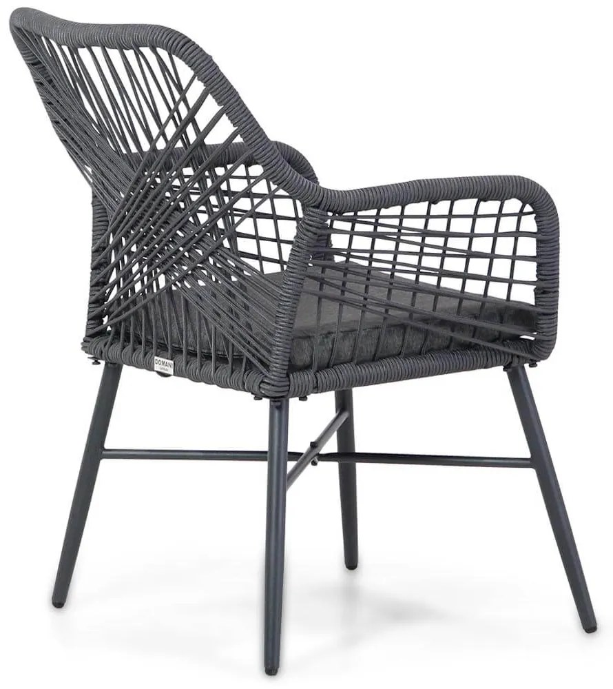 Tuinset 4 personen 180 cm Rope /Aluminium/teak Grijs Domani Furniture Foris/Matale