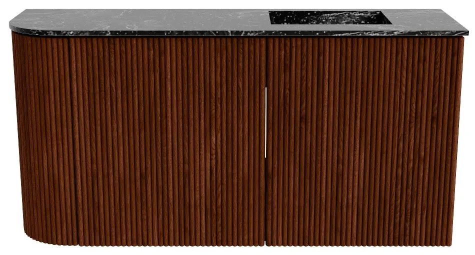 Mondiaz Joya DLux 80cm toiletmeubel ronding links ruby met wastafel faye rechts 1 kraangat lava