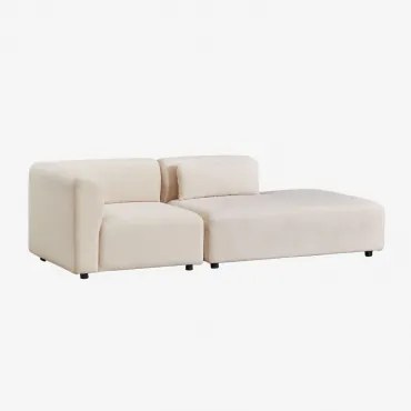 Modulaire Hoekbank Van 2 Delen Met Rechter Chaise Longue Fogler Corduroy Linnen Beige - Sklum