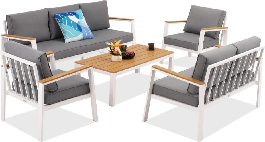Zakintos Koffie 7 aluminium set wit Garden Point
