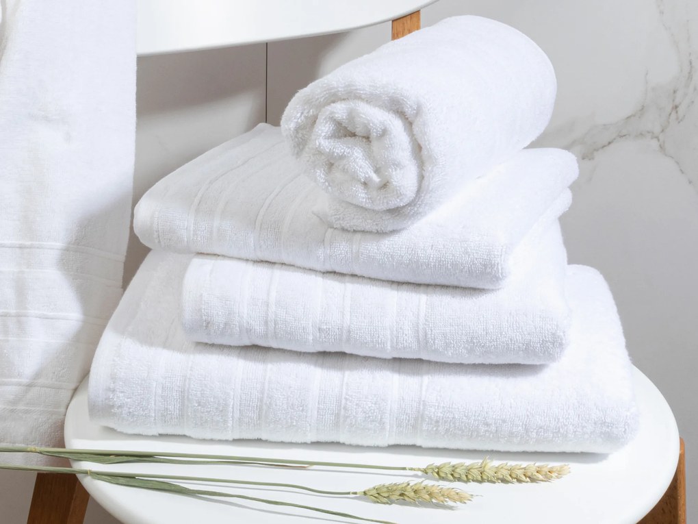 Handdoek DoubleLife Recycled Cotton Collectie– 4 stuks – 50×100 – bright white