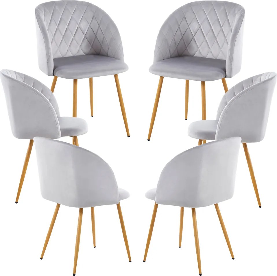 Set 6 Velt Fluwelen Stoelen