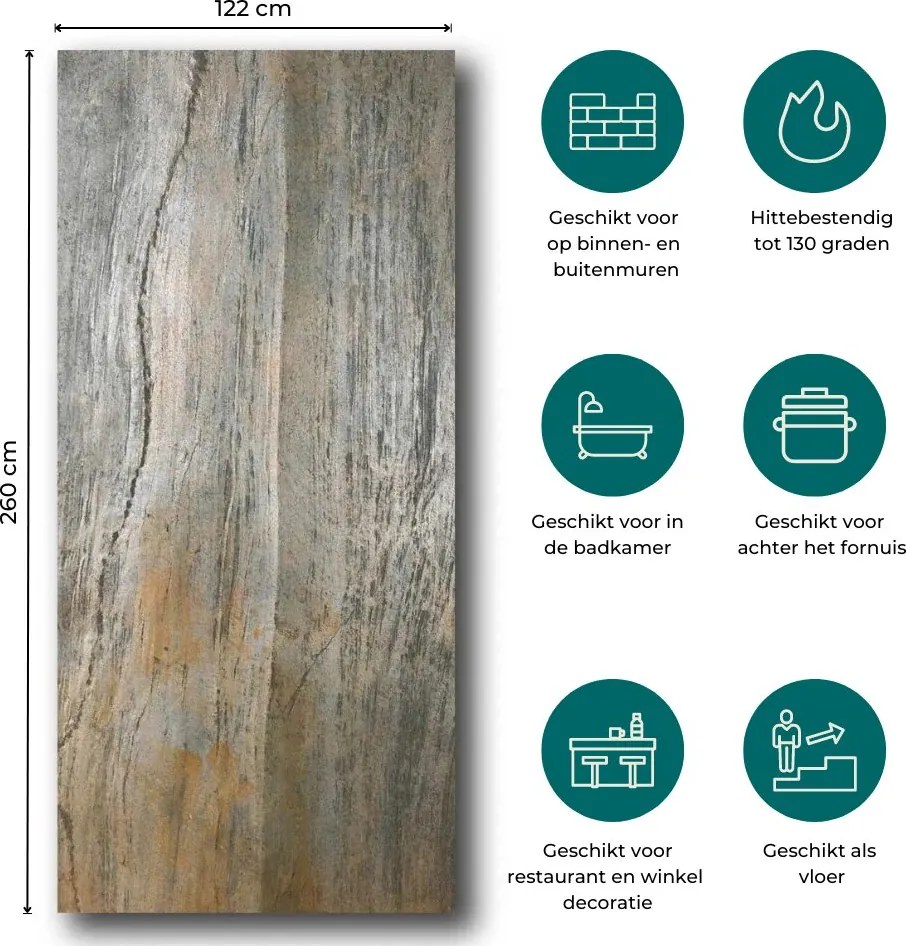 Natuursteen Wandpaneel Burning Forest 260x122x0,2cm | Paneli Natuursteen Wandpanelen