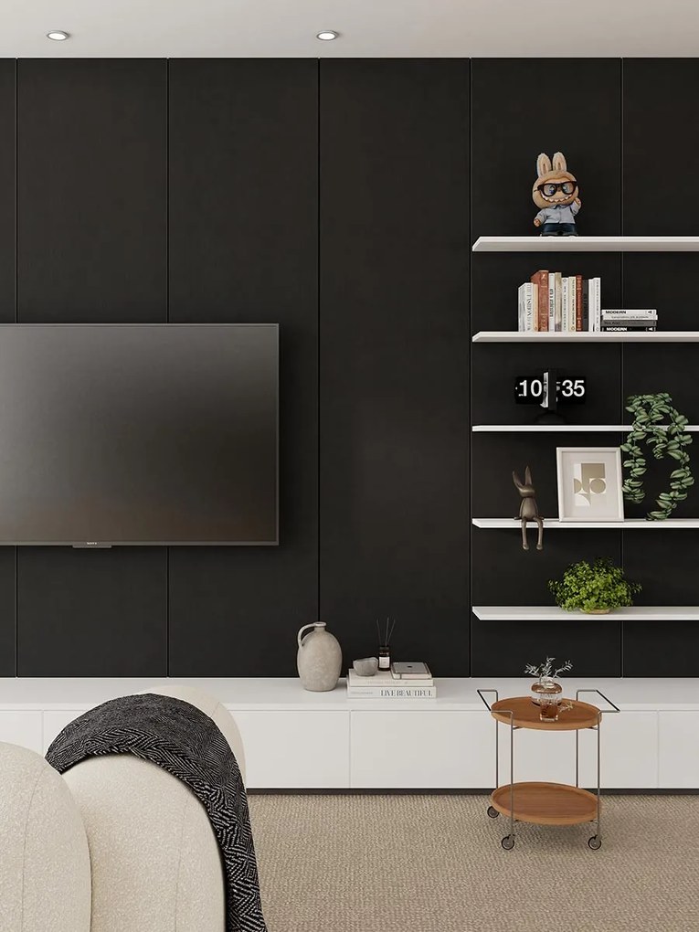 Decor Paneel Zwart 260x60x2,1cm - 270 cm x 60 cm x 2.1 cm | 10 kg | Paneli akoestische wandpanelen - AKU Wandpanelen