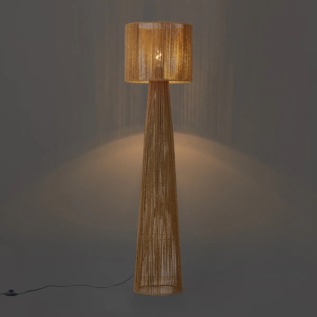 Japandi vloerlamp naturel met kap - Dart