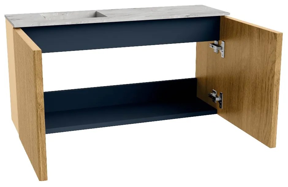 Mondiaz Joya DLux 80cm toiletmeubel oak met wastafel faye links 1 kraangat glace