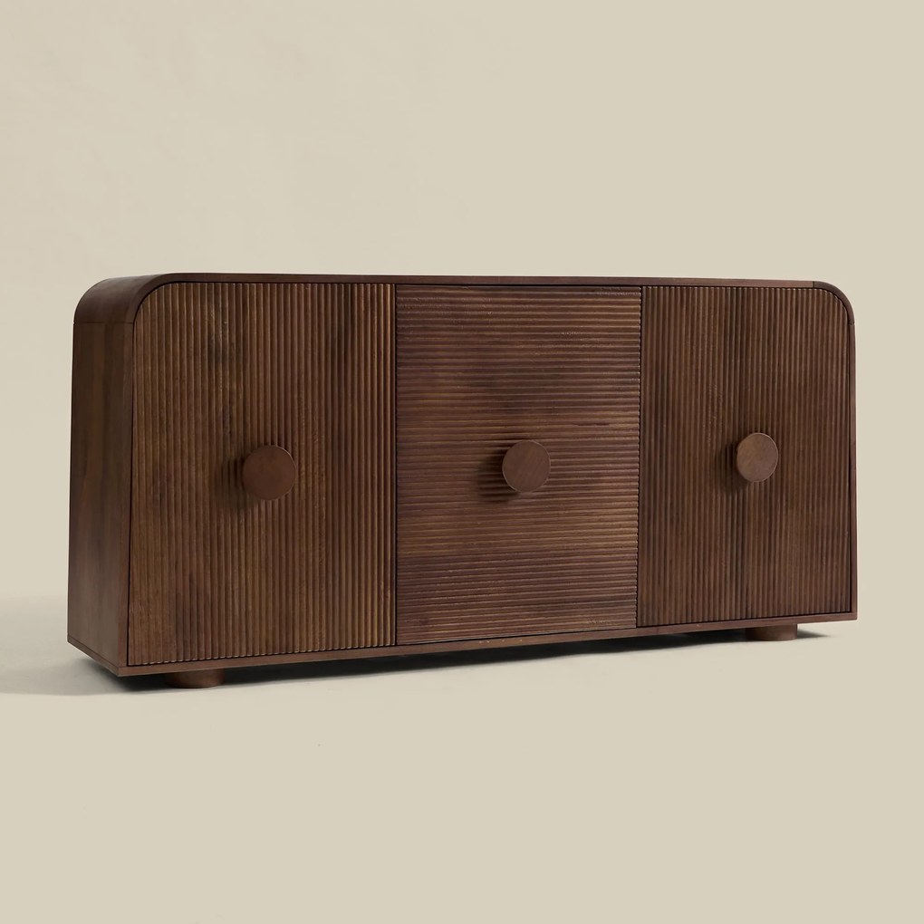 Houten Dressoir Met Ronde Hoeken - 160x40x76cm.