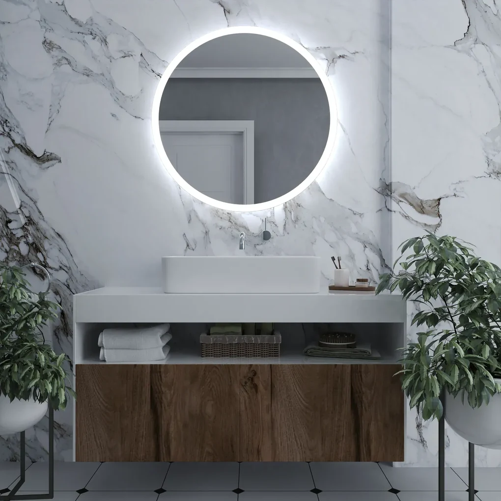 Ronde spiegel met verlichting E1