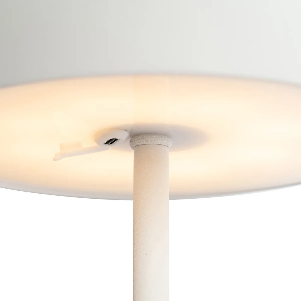 Buiten tafellamp wit oplaadbaar incl. LED 3-staps dimbaar - Keira