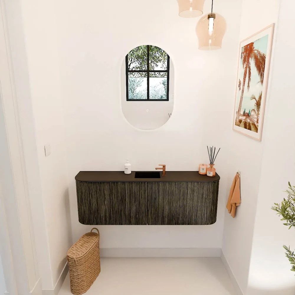 Mondiaz Joya 125cm toiletmeubel ronding links/rechts shadow met wastafel faye midden 1 kraangat urban