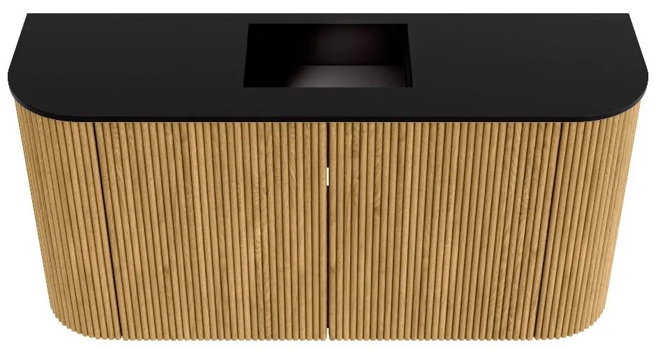 Mondiaz Joya 85cm toiletmeubel ronding links/rechts oak met wastafel faye midden 1 kraangat urban