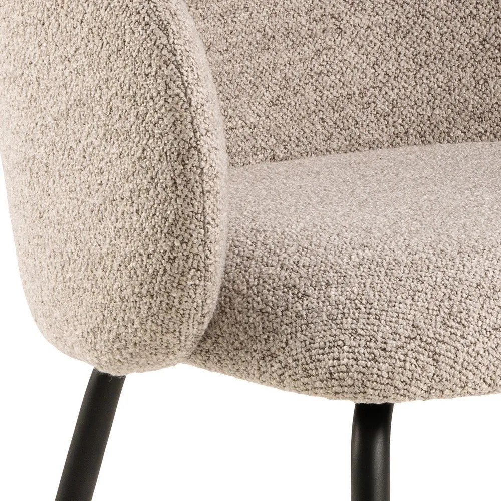 CLARA Beige Latte (stof Monza 60)/zwarte poten - MODERNE GESTOFFEERDE KUIPSTOEL VOOR WOONKAMER/EETKAMER/KANTOOR LOFT