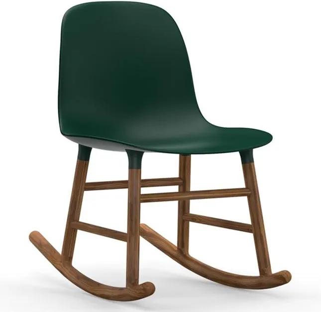 Normann Copenhagen Form Rocking Chair schommelstoel met walnoten onderstel groen