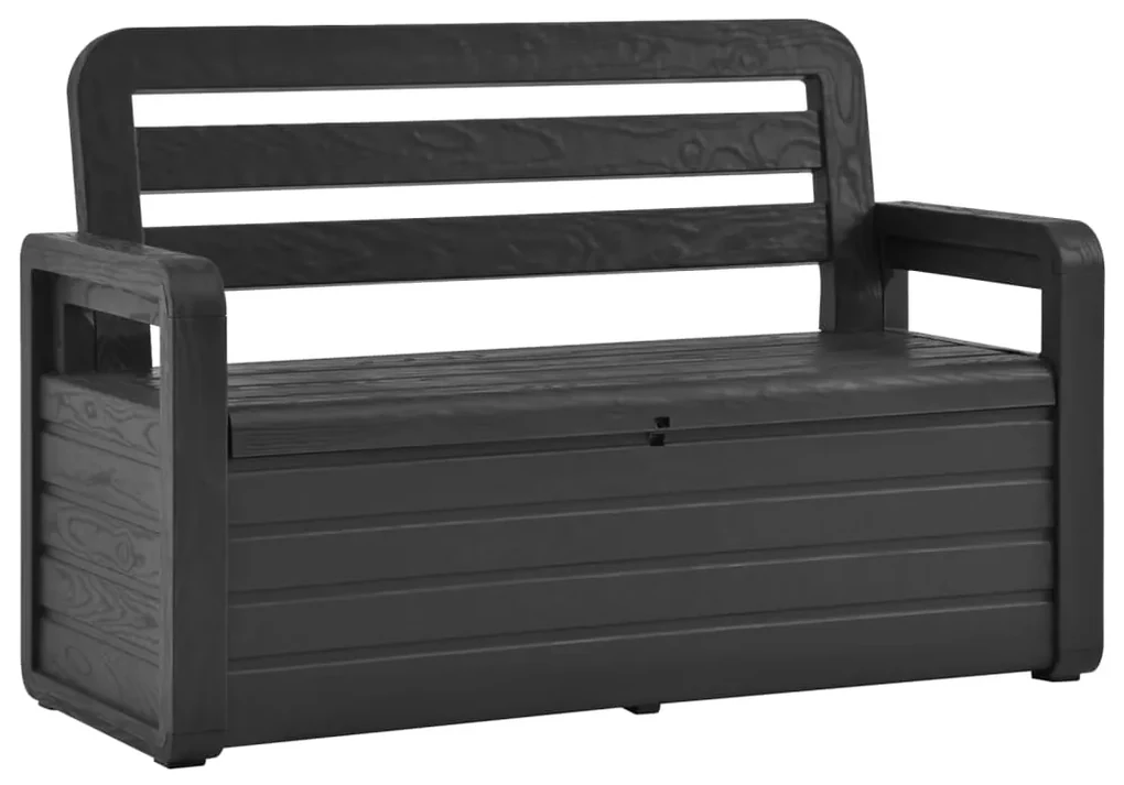 vidaXL Tuinopbergbank 132,5 cm kunststof antraciet
