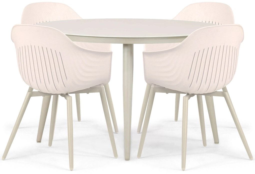 Tuinset 4 personen 120 cm Kunststof Taupe Lifestyle Garden Furniture Lissabon/Vienna