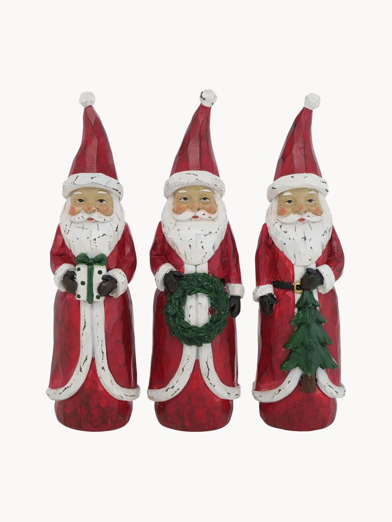 Handbeschilderde Kerstman figuren Pedros, set van 3