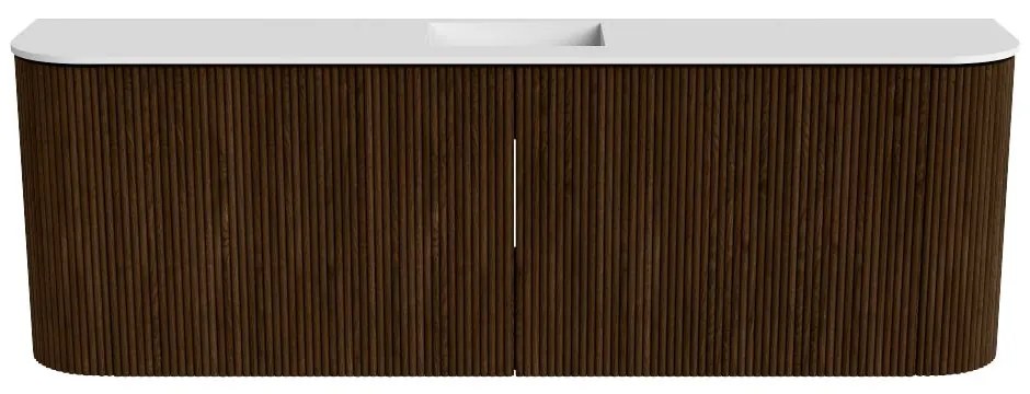 Mondiaz Joya 125cm toiletmeubel ronding links/rechts walnut met wastafel faye midden 1 kraangat talc
