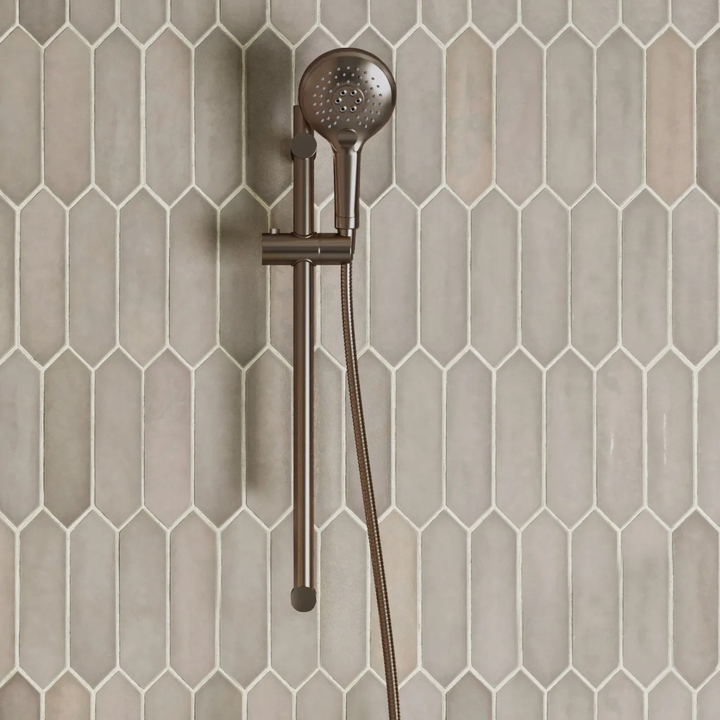 Saniclear Antique glijstangset met 2 standen handdouche verouderd messing