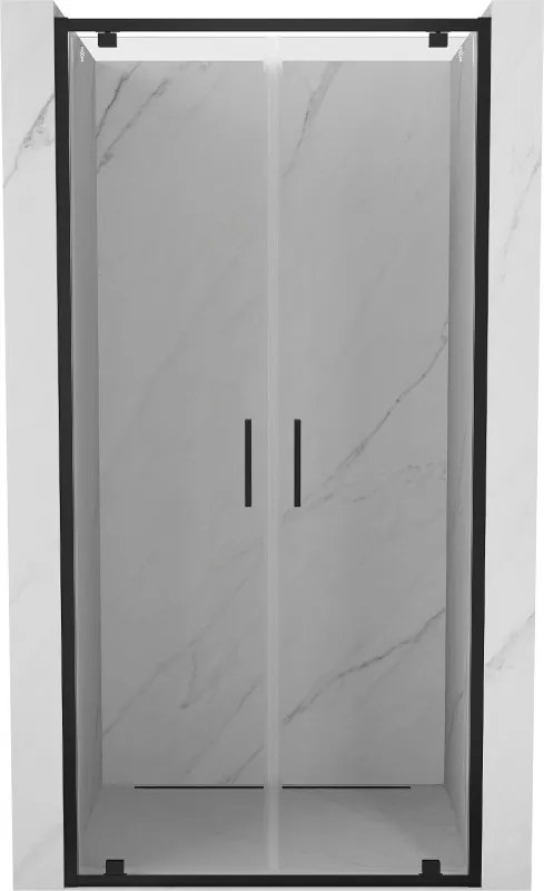 Mexen Exo dubbele douchedeuren 90 cm, transparant, zwart - 8182-090-000-70-00