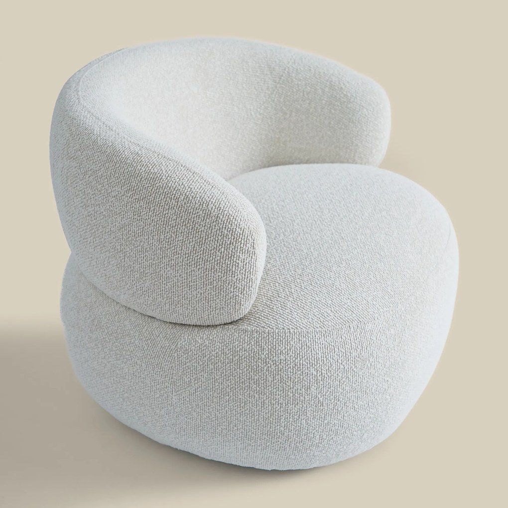 Draaibare Ronde Fauteuil Creme