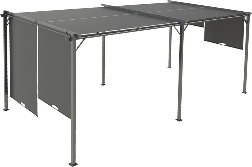 Antraciet Sevilla 3x6m terraspergola met muggengaas Garden Point