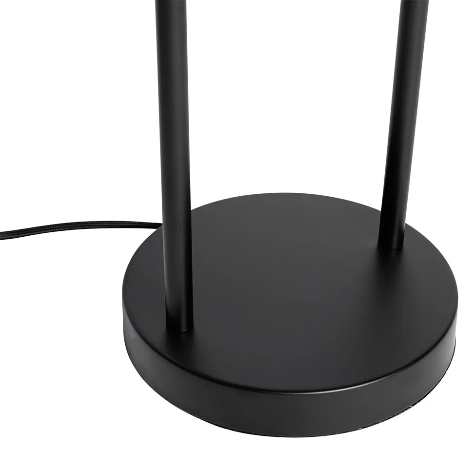 Moderne tafellamp zwart met smoke glas - Stavelot