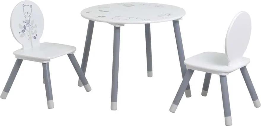 Demeyere tafel en stoeltjes Bear - wit/grijs - 60x60x50 cm - Leen Bakker