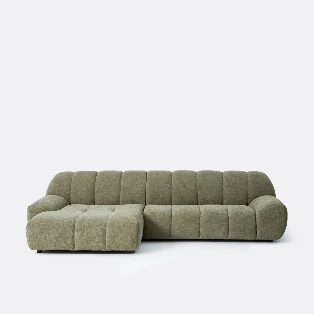 Hoekbank links, reliëfstof, Nuria