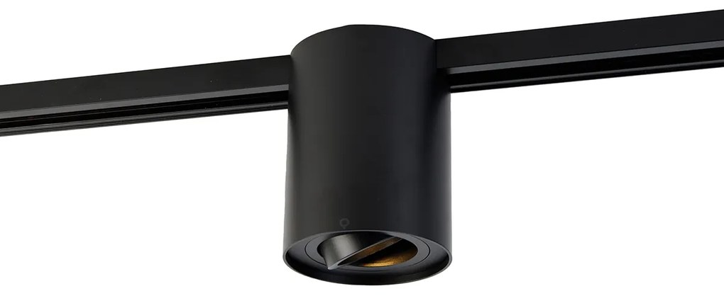 Moderne 1-fase railSpot / Opbouwspot / Plafondspot zwart - Iconic Rondoo Up Modern GU10 Binnenverlichting Lamp