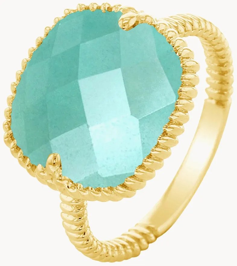 Vergulde ring Neo met amazoniet