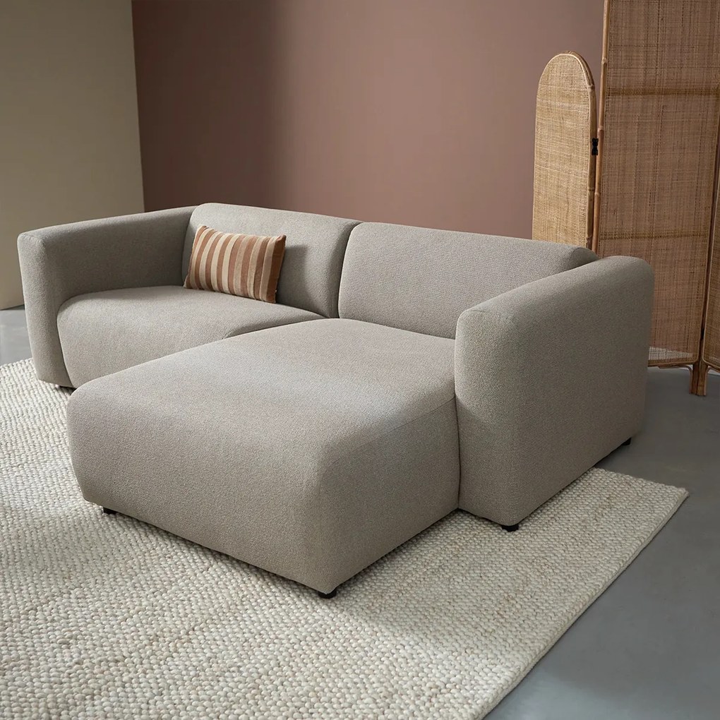 Kleine Bank Met Chaise Longue Rechts Taupe