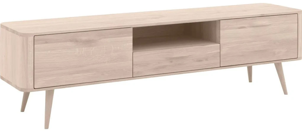 Goossens Tv Dressoir Bjarte, 2 deuren 1 lade 1 open vak 42 cm diep 180 cm breed