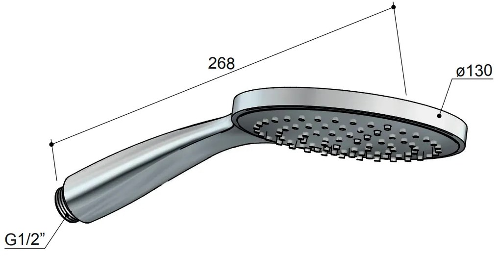 Hotbath Mate M370 handdouche met eco air 13cm geborsteld ABS nikkel