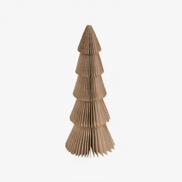 Pak Van 3 Jesper Papieren Kerstbomen ↑15 Cm & Beige Linnen Met Gouden Rand - Sklum