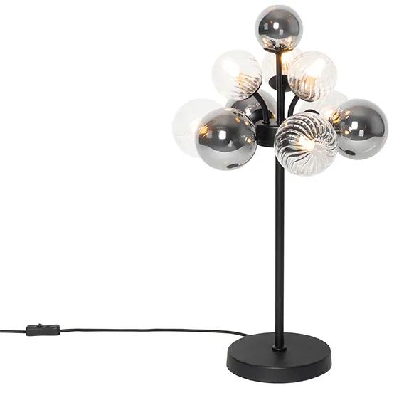 Tafellamp zwart met smoke en helder glas 6-lichts - Bonnie Art Deco G9 rond Binnenverlichting Lamp