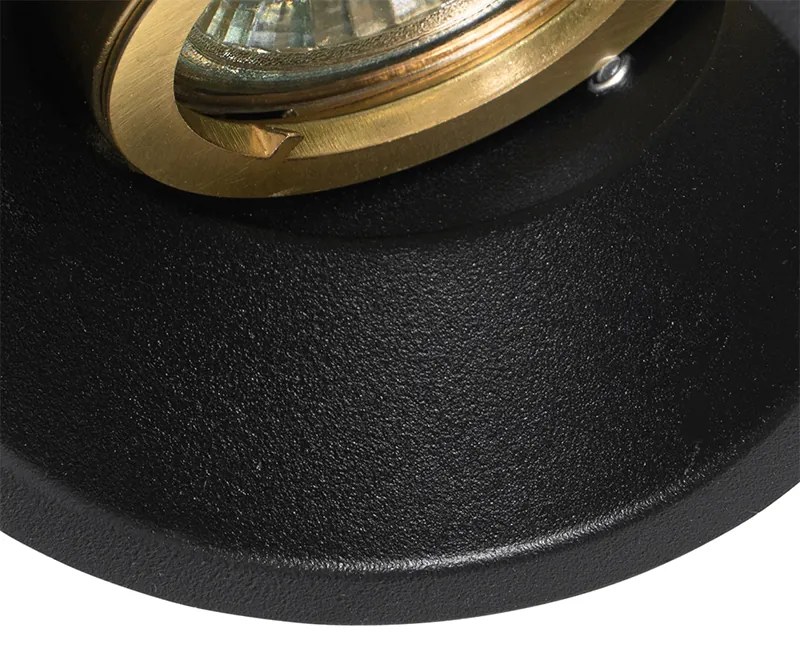 Set van 6 Moderne inbouwspots zwart met goud draai- en kantelbaar - Alloy GU10 Binnenverlichting Lamp