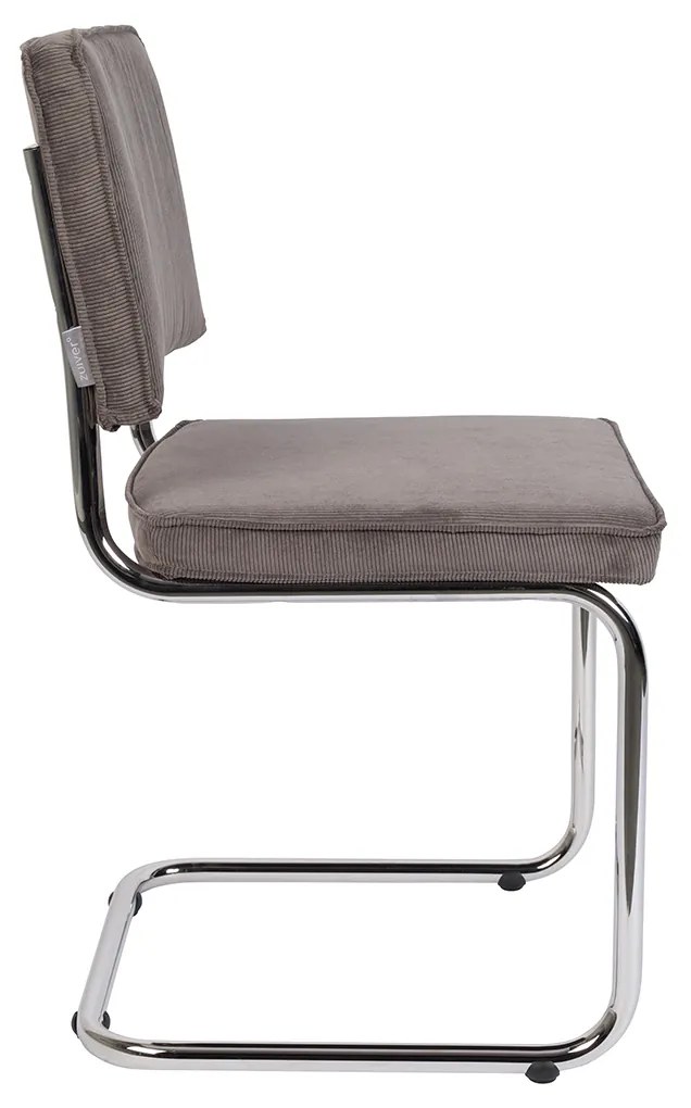 Zuiver Ridge Rib Retro Stoel Ribstof Grijs