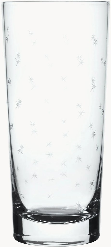 Mondgeblazen kristallen longdrinkglazen Stars, 4-delig