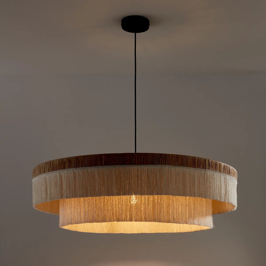 Hanglamp in raffia met franjes Ø86 cm, Kavi
