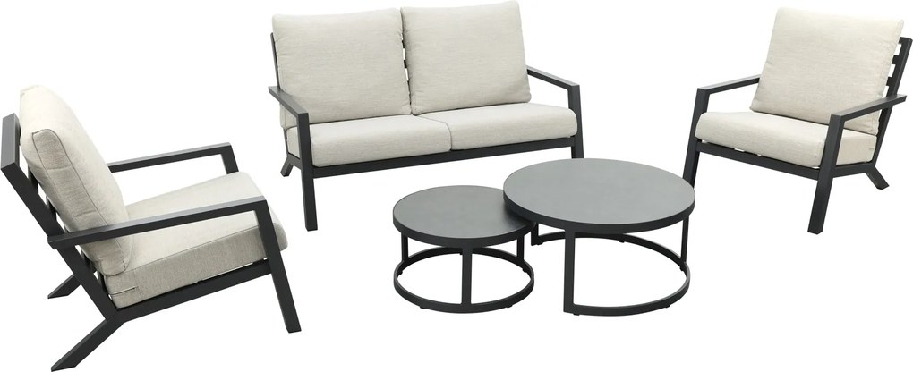 Boston/Rhodos stoel - 2-zitsbank loungeset - 5-delig