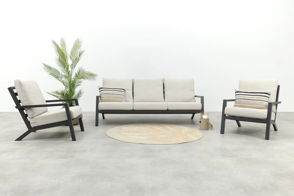 Boston stoel bank (3-zits) loungeset - 3-delig