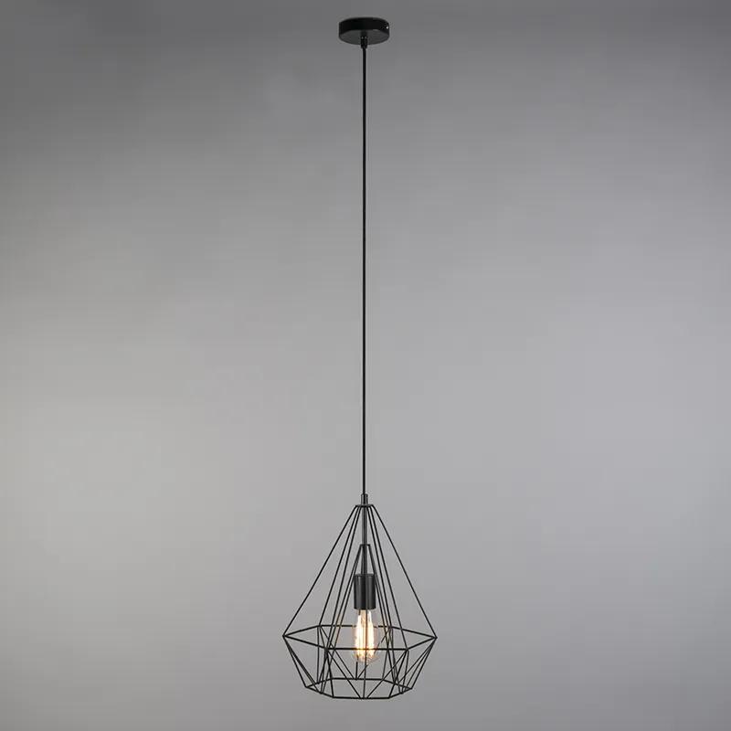Industriële hanglamp zwart - Carcass Basic Modern Minimalistisch E27 Draadlamp rond Binnenverlichting Lamp