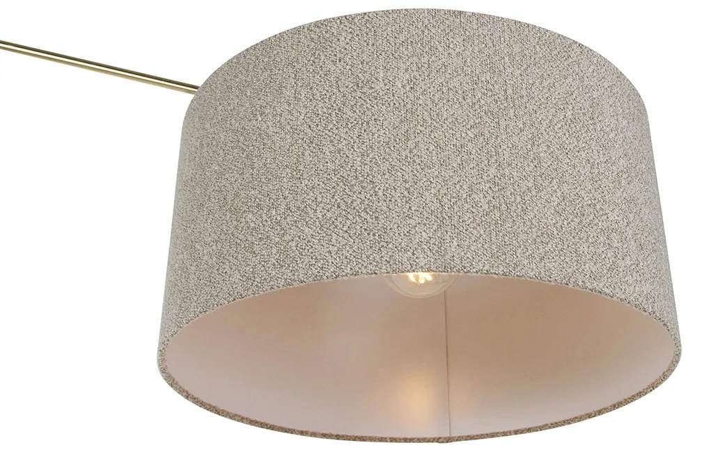 Vloerlamp goud met boucle kap taupe 50 cm verstelbaar - Editor Design, Modern E27 Binnenverlichting Lamp