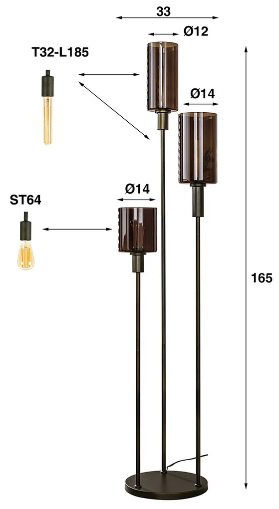 Trapse Vloerlamp Brons