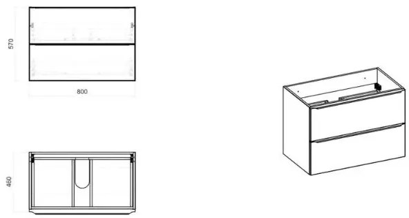 Comad Capri White badkamermeubel 80cm met witte wastafel en kraangat wit/eiken