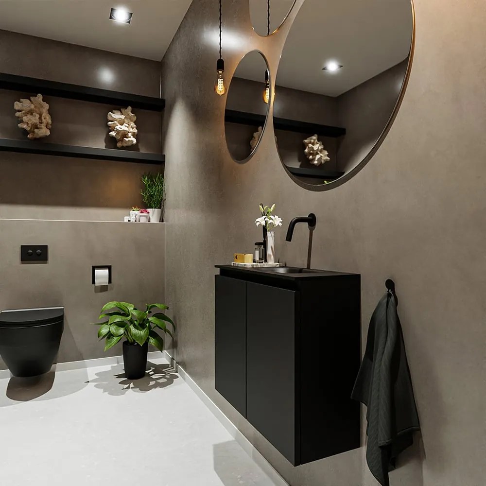 Mondiaz Ture 60cm toiletmeubel urban met wastafel urban rechts geen kraangat