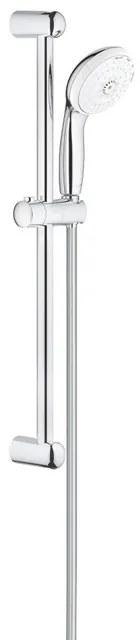 GROHE New Tempesta 100 Glijstangset - 60cm - ronde handdouche - 4 straalsoorten - gladde doucheslang - chroom/wit 27645001
