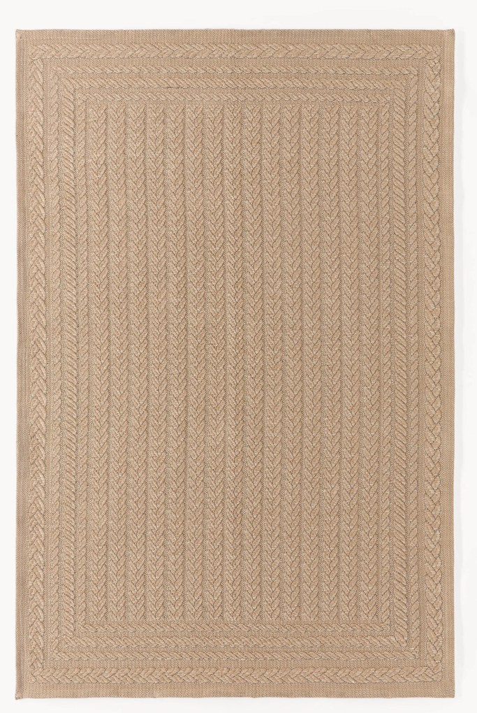Handgeweven in- & outdoor vloerkleed Anil met geometrisch patroon